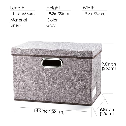 Collapsible Storage Containers with Lids [5 (Gray / M(5-Pack))