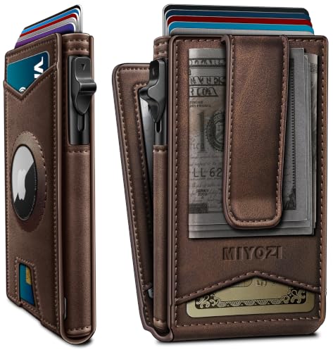 Airtag Wallet for Men Money Clip 9 (Coffee044)