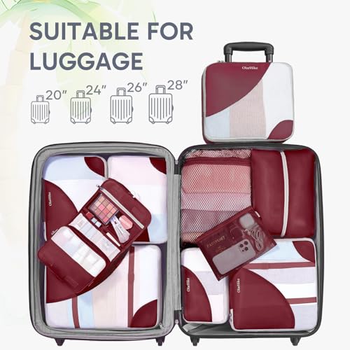 Packing Cubes for Travel (11 Burgundy)