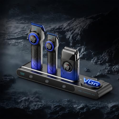 001/977/377 3-in-1 Barber Kit with Clipper Trimmer Foil Shaver, Blue (001 3 in 1 Blue)