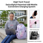 Design Backpack for Men with USB Charging Port SD803 (Pink Purple / Standard)