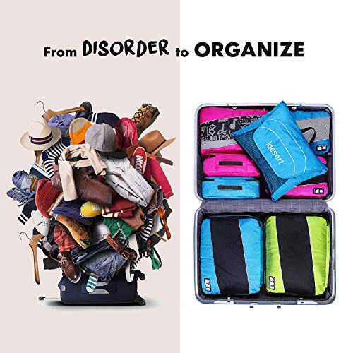 8 Set Packing Cubes (8 set - Grey/Rose)