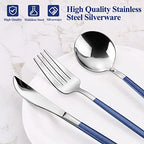 Mirror Silver Blue Silverware Set (Mirror Silver Blue)