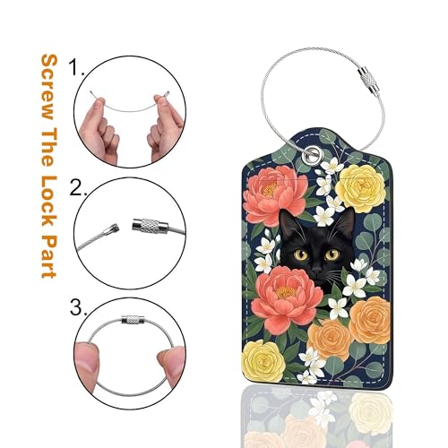 2 Pack Luggage Tag for Suitcase (Blackcatskyd)