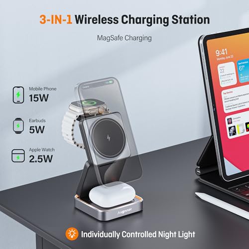 3 in 1 Wireless Charging Station for Apple Devices (black)