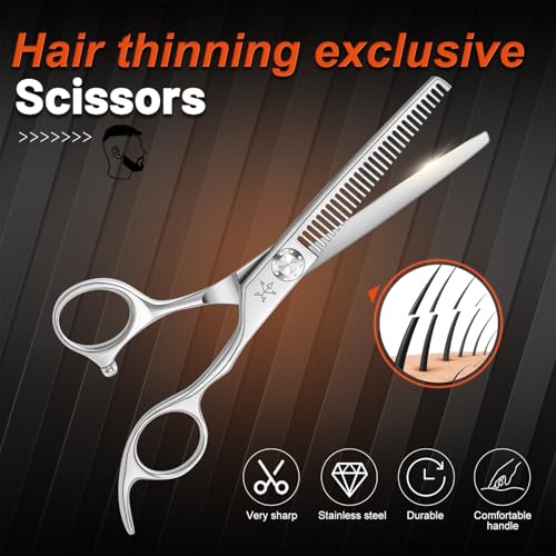 High end Professional Hair Scissors Thinning Shears Barber Hair Cutting Teeth Shears Hairdressing Texturizing Scissor 6 Inch Stainless Steel Alloy For Women Men Kids Salon Hairdresser & Home (Thinning Shears / 6 Inch)