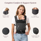 Reversible Baby Carrier (Black & Houndstooth)