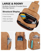 Large Sling Bag for Women (Camel Brown Nubuck Style)