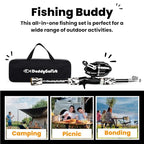 Kids Fishing Pole For Boys (Black (Complete Set) / 4ft)