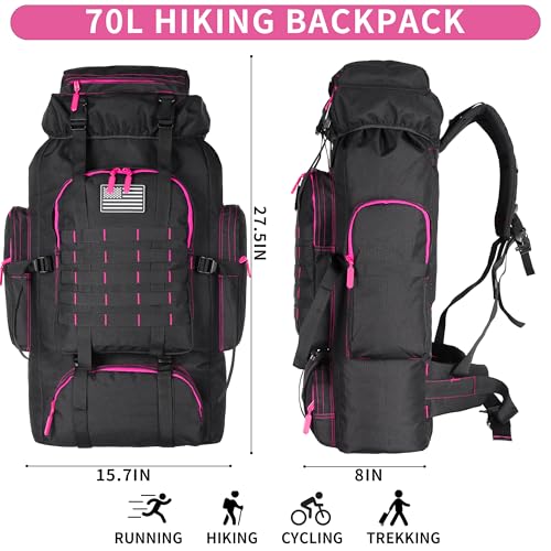 Hiking Backpack for Men 70L (70l-blackrose)