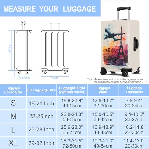 Tower Luggage Cover Washable Suitcase Protector Anti (Tower-2 / S(20-22inch suitcase))