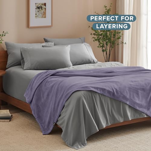 Fleece Blanket Luxury Microplush (Twin/Twin XL / 17 - Dusty Purple)