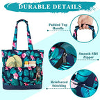 Beach Bag for Women (Green Flowers)