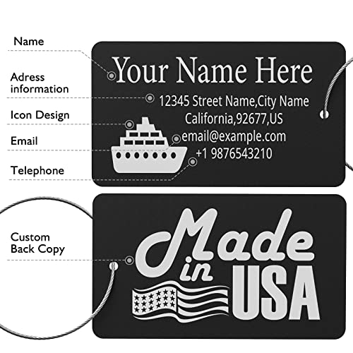 Luggage Tags for Suitcase (Pink / Horizontal (2x3.5"))