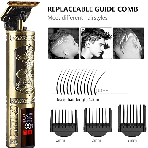 Hair Clippers for Mens Cordless Hair Trimmer T (Brown)