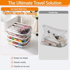 Clear Hard Shell Zipper Cases (White / 4 Pack(M))