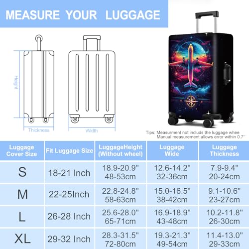 Aircraft Luggage Cover Washable Suitcase Protector Anti (Aircraft / XL(32-34inch suitcase))