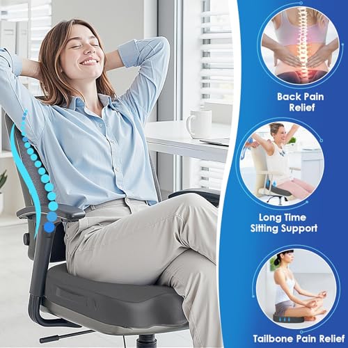 Seat Cushion for Office Chair (Grey / XX-Large)