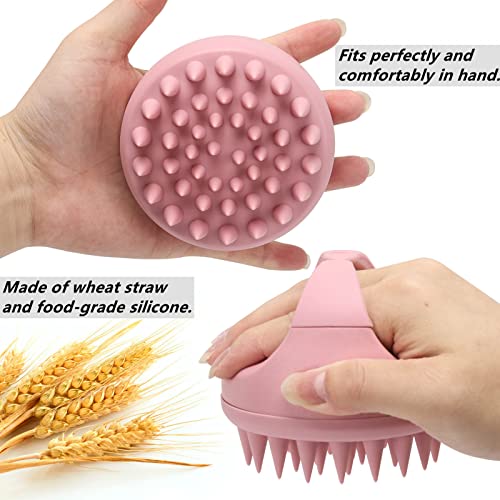 Silicone Scalp Massager Shampoo Brush Hair Scrubber Scalp Brush for All Hair Types of Women (Pink / 1 Count(Pack of 1))
