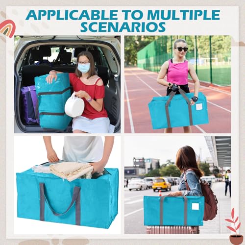 8 Pack Heavy Duty Dorm Moving Bags 65LBs Zippers (Blue)