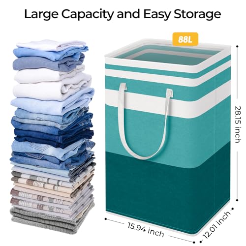 2 Pack Large Laundry Baskets (88L / Green)