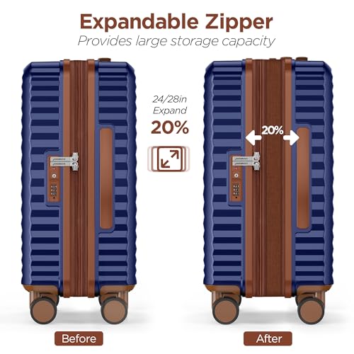3pcs Luggage Set (Blue / 3PCS/20 in/24 in/28 in)