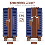 3pcs Luggage Set (Blue / 3PCS/20 in/24 in/28 in)