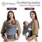 PureHug Baby Carrier (Cotton-Grey / Regular Fit (25"-50" Waist))