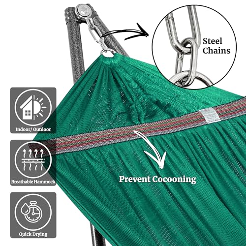 Double Hammock with Stand Included for 2 Persons (1. Peacock)