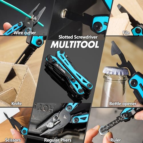 16-In-1 Multi-Tool Pliers, EDC Multitool, Aqua Blue (Aqua Blue)