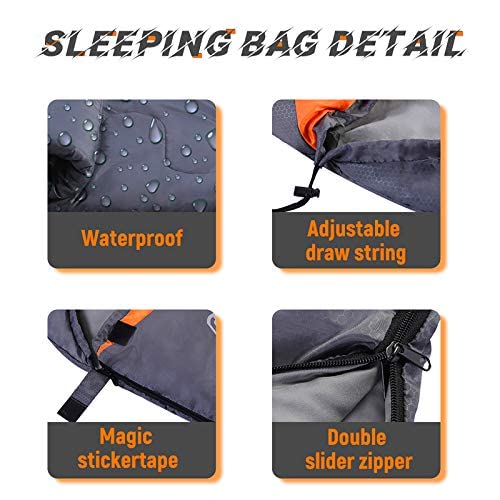Sleeping Bags for Adults Backpacking (3.3lb Grey)