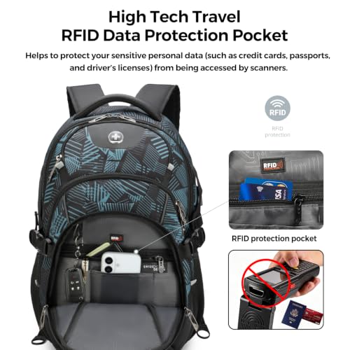 Design Laptop Backpack for Men with USB Charging Port SD803 (Dark Green / Standard)