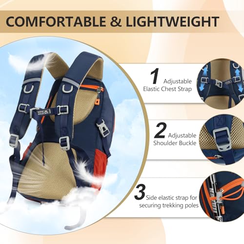 Hiking Backpack With Rain (Navy Blue-01 / 30L)