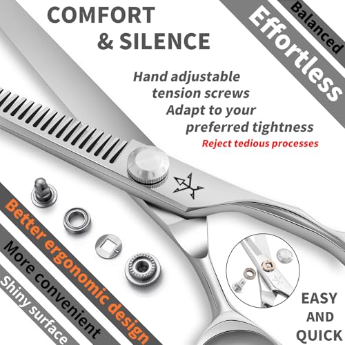 High end Professional Hair Scissors Thinning Shears Barber Hair Cutting Teeth Shears Hairdressing Texturizing Scissor 6 Inch Stainless Steel Alloy For Women Men Kids Salon Hairdresser & Home (Thinning Shears / 6 Inch)