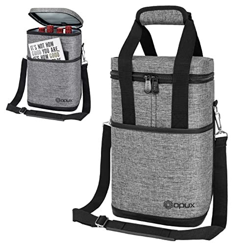 Insulated Wine Cooler Bag (4 Bottle / Heather Gray)