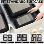 4 Set/6 Set/8 Set Compression Packing Cubes Travel Accessories Expandable Packing Organizers (Square Mesh, 08-Black) (08-Black / Square Mesh)