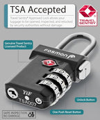 TSA Approved Luggage Locks (3 Digit T Series Black 2 Pack)