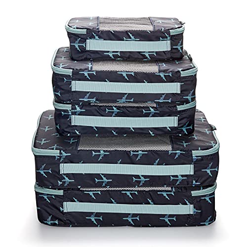 Travel Wise Packing Cubes for Travel (Navy Airplanes)
