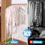 12PK Clear Garment Bags for Hanging Clothes (48" 12PK / Clear)