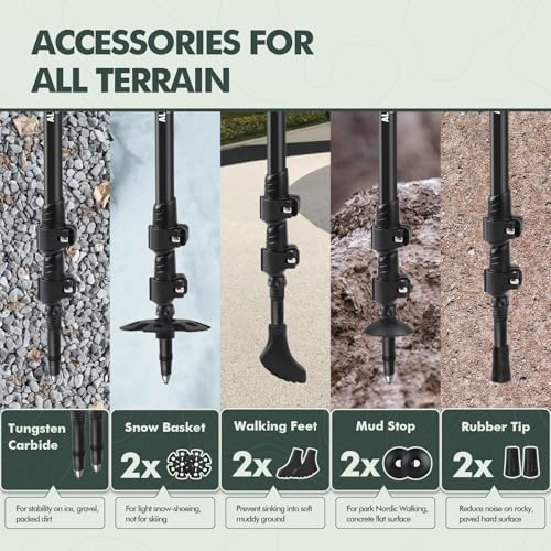 Trekking Poles 7075 Aluminum Lightweight Hiking Sticks (Orange)