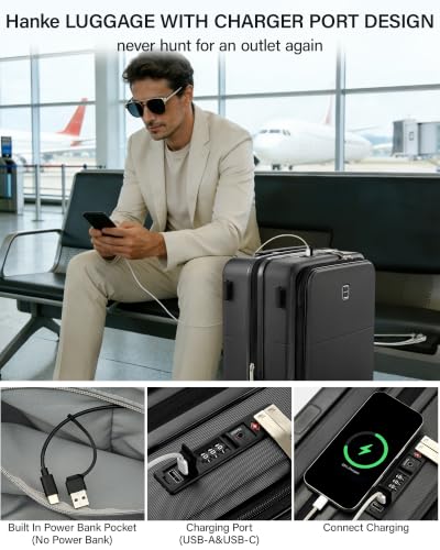 20 Inch Expandable Carry On Luggage 22x14x9 Airline Approved (Graphite Grey / 20 Inch EXT)