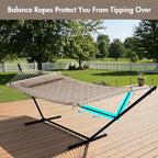 Outdoor Hammock Two Person Hammock with 12FT Steel Stand (2 Person With Stand / Light Brown)
