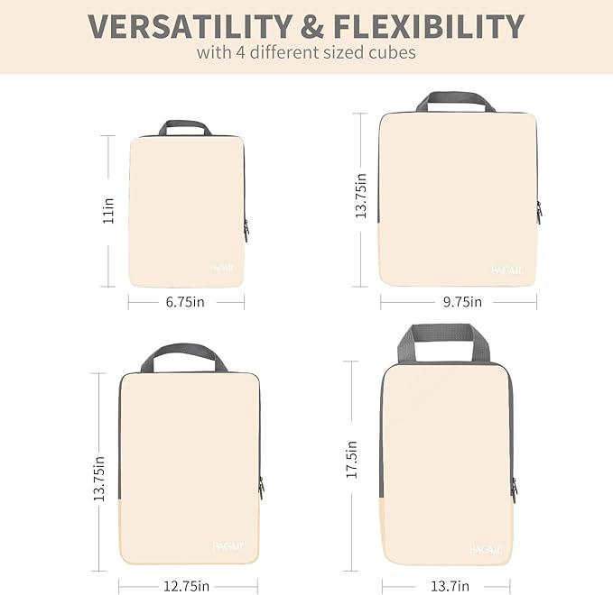 BAGAIL 4 Set/6 Set/8 Set Compression Packing Cubes Travel Accessories - Image 2
