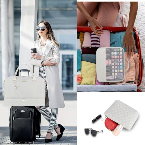 Weekender Bag for Women Travel Duffel Bag (Large / 9A-Off White)