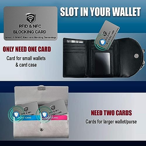 2 Pack RFID Blocking Card for Credit Debit ID Card (Grey)