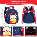 Toddler Backpacks Kids Preschool Cartoon Mini Travel Bag Ages 2 (I-blue Bear (Can't Fit Folder) / M for Age 2-5)