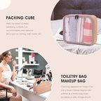 3PCS Faux Leather Weekender Bag for Women Men Travel Bag Overnight Bags (Pink)