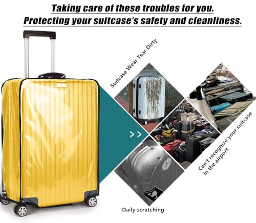 30 Inch Waterproof Clear Suitcase Cover (Black Trim-0.2mm / 30" Suitcase Cover.)