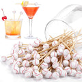 100 Pieces Baseball Decorative Sports Ball End Cocktail Skewers 4.7 Inch Bamboo Cocktail Picks Wooden Decorative Fruit Toothpicks for Appetizers Bar Drinks Fruit Sandwich Buffets Party Supplies (Baseball)