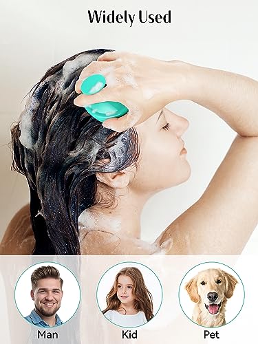 2 Pack Scalp Massager Hair Growth Scrubber for Dandruff Removal (01- Black & Green)